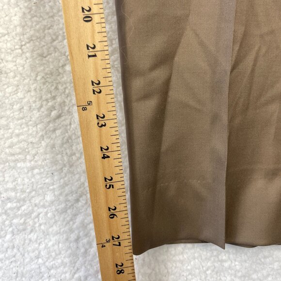 6 East Flat Front Wool Dress Pants Men's 40 Tan Loro Piana Four Seasons Italy - Picture 5 of 10